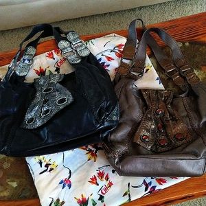 COPY - NWOT 2 CHI BUTTER SOFT LAMBSKIN LEATHER SNAKESKIN BAGS